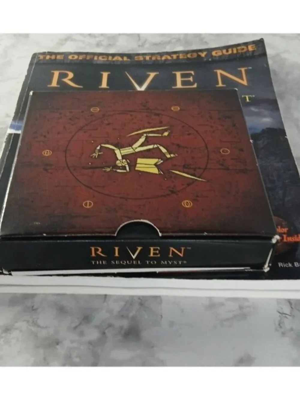 Riven The Sequel to Myst PC Game + Official Strategy Guide Complete 5 Disc